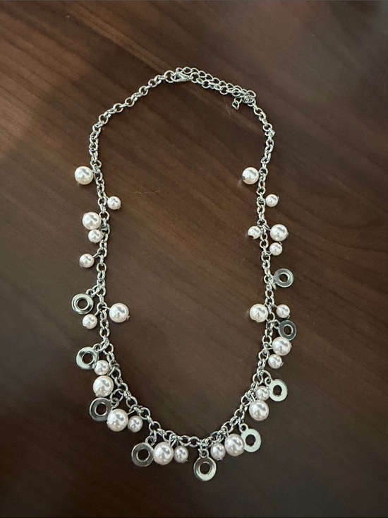 Jewelry - Silver-Tone Pearl Charm Necklace - Women Jewelry